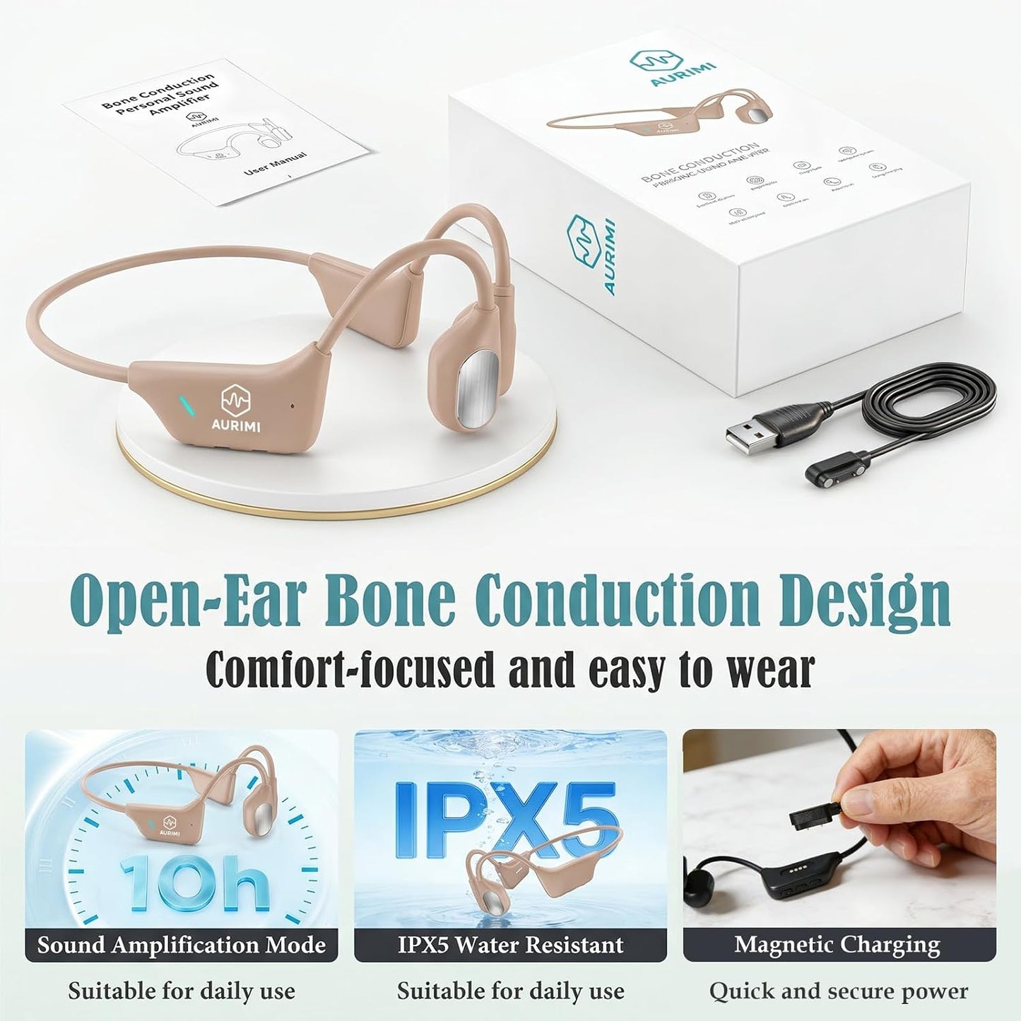 Aurimi® Z18 Bone Conduction Personal Sound Amplifier（Standard Version）
